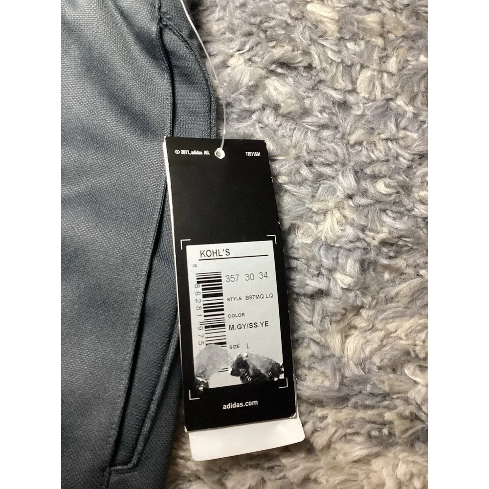 Nwt Adidas Climalite Youth‎ Large 14-16 Grey And Green Stripe Sweatpants